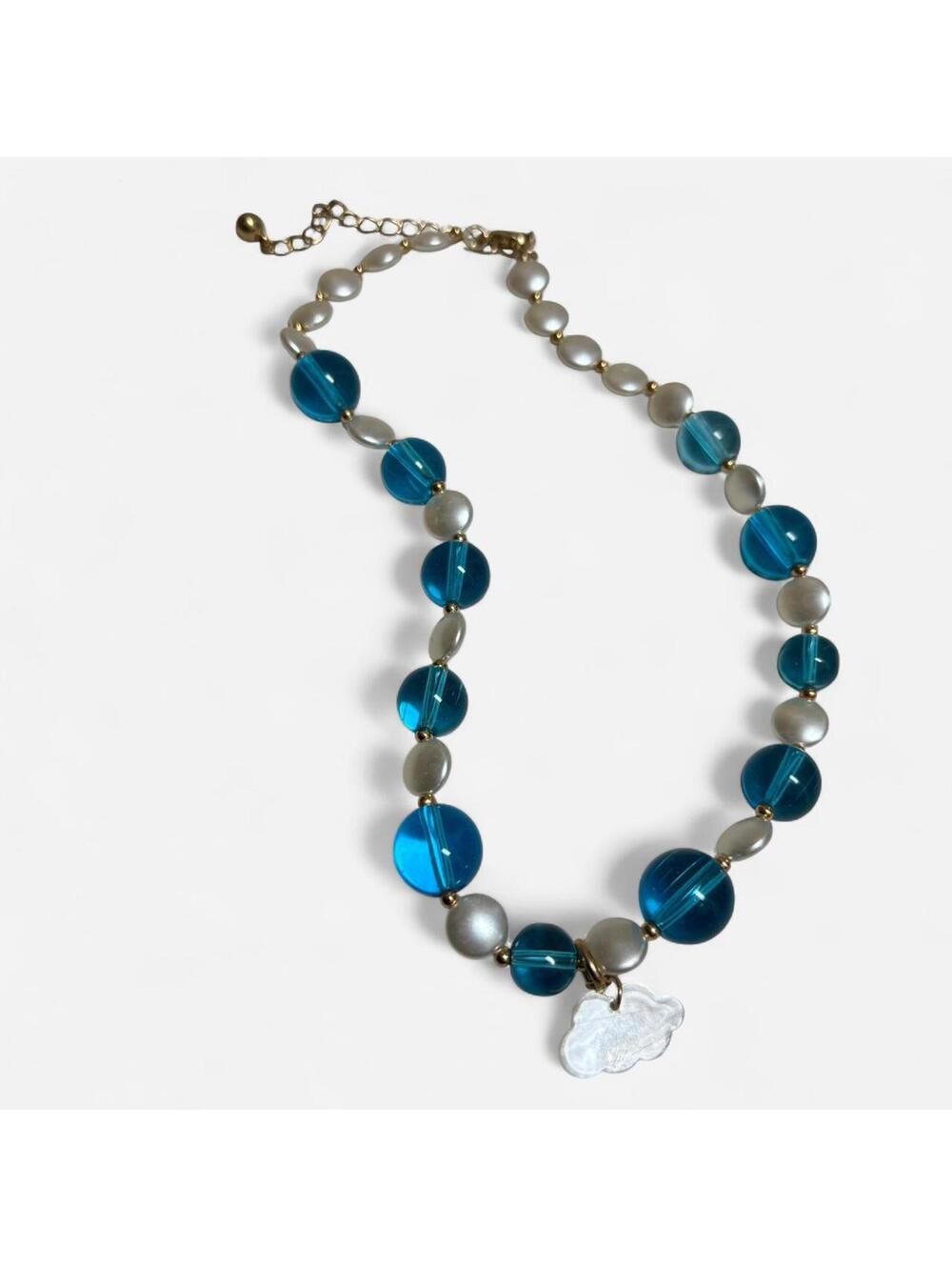 Handmade Beaded Necklace with Cloud Charm